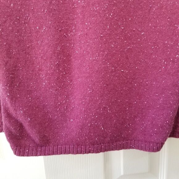 Talbots pullover cotton blend sweater sparkly size m vintage raspberry - Picture 9 of 12